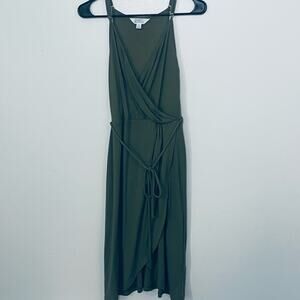 Spaghetti Strap Midi Dress – Forest Green | Size S